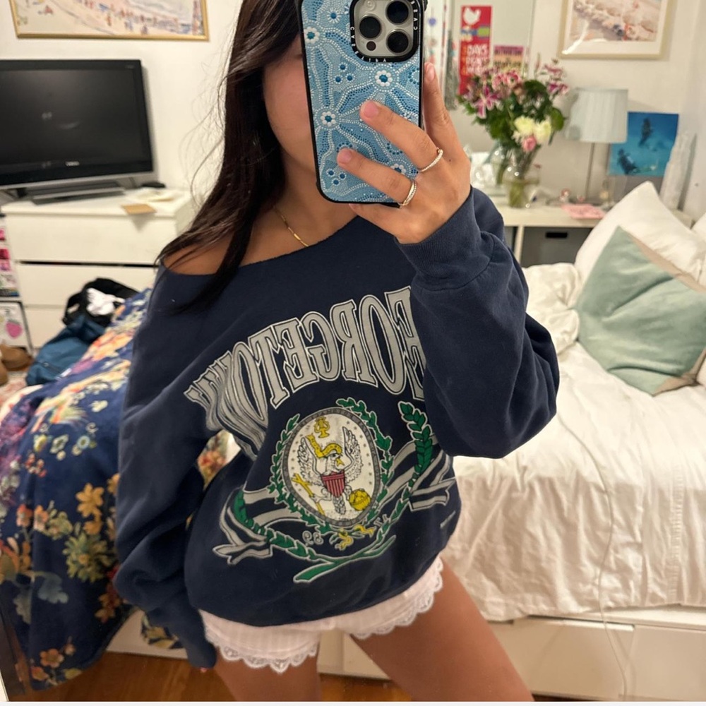 Gear For Sports Navy Georgetown Crest Sweatshirt